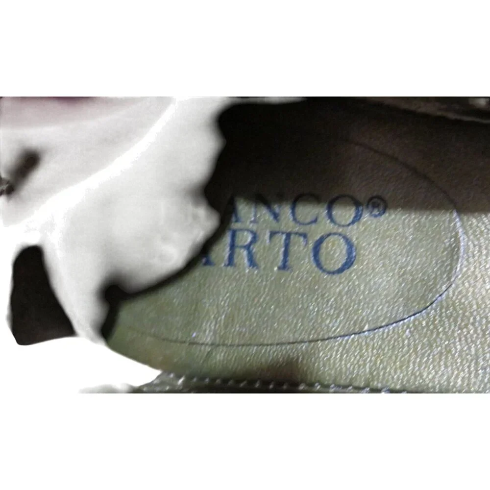 Franco Sarto Astra Brass BOA Snakeskin Metallic Italian Leather Bow Ballet Flats
